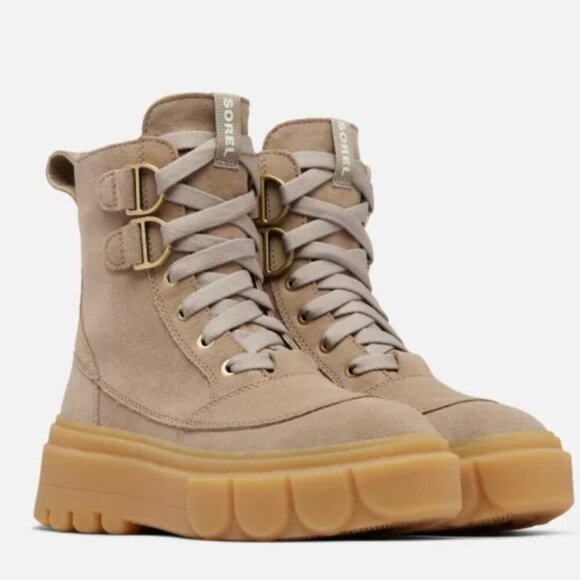 Sorel CARIBOU™ X Women's Lace Boot in Omega Taupe, Sea Salt - Picture 1 of 8